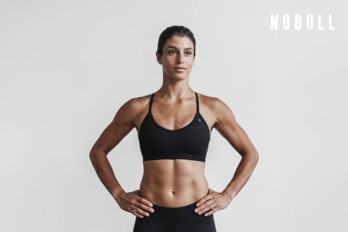 NOBULL Matte V-neck Womens Sports Bras Black UK-XWQ81